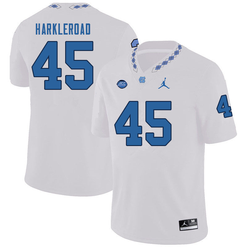 Men #45 Jake Harkleroad North Carolina Tar Heels College Football Jerseys Sale-White